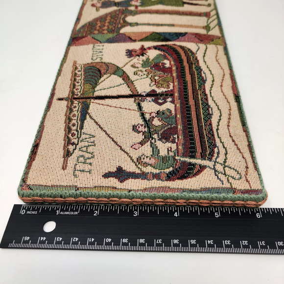 Traditional Tapestries Bayeux Tapestry Wall Plaque Textile Art Middle Ages ~6x13 - Picture 15 of 16